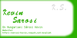 kevin sarosi business card